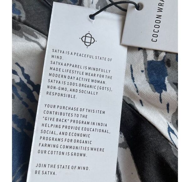 Satva Gray Brush Print Cocoon Wrap - Picture 7 of 8